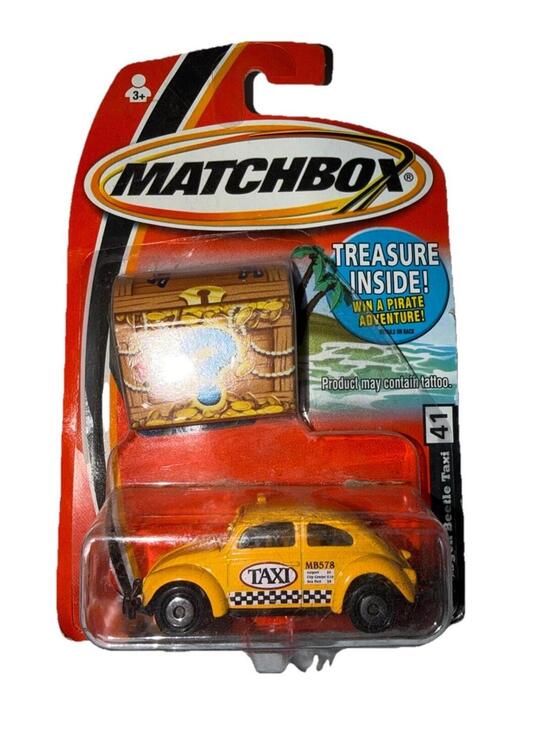 2004 Matchbox Volkswagen Beetle Taxi No.41 With Mystery Treasure